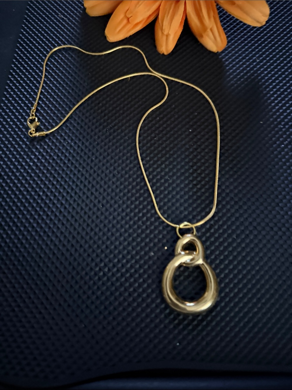 Gold Double-Loop Pendant Necklace